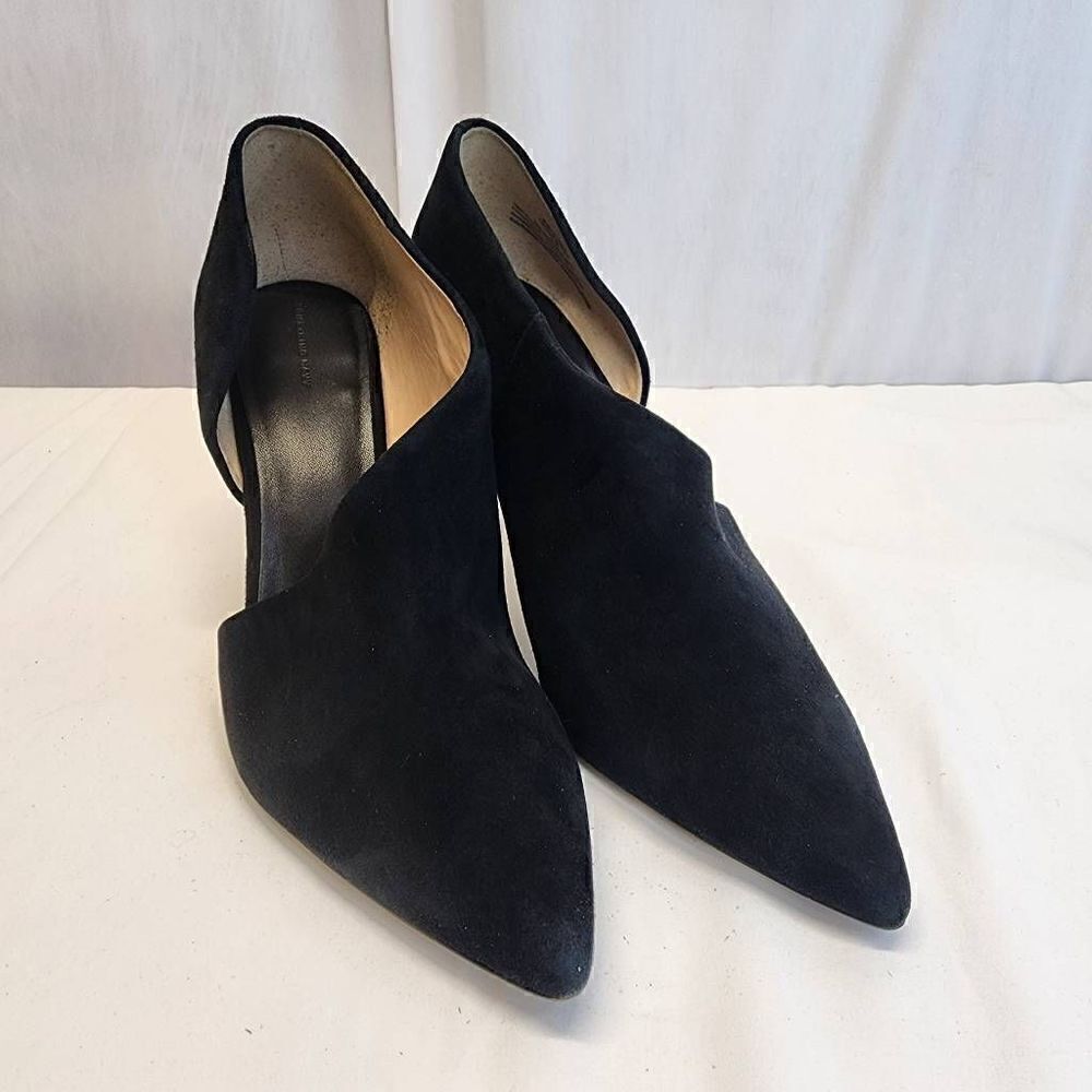 Something Navy Dina Pump Black Suede Women's Size 9.5